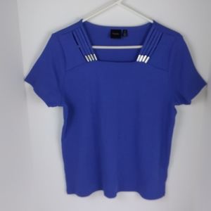 Rafalla Royal Blue Short Sleeve Top Size L